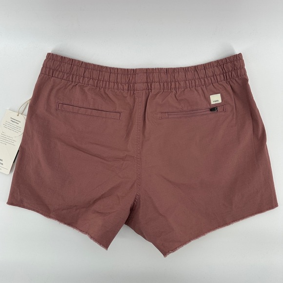 Vuori Women's Vintage Ripstop Shorts Raw Hem Elastic Waist Drawstring Marsala M - Picture 3 of 5